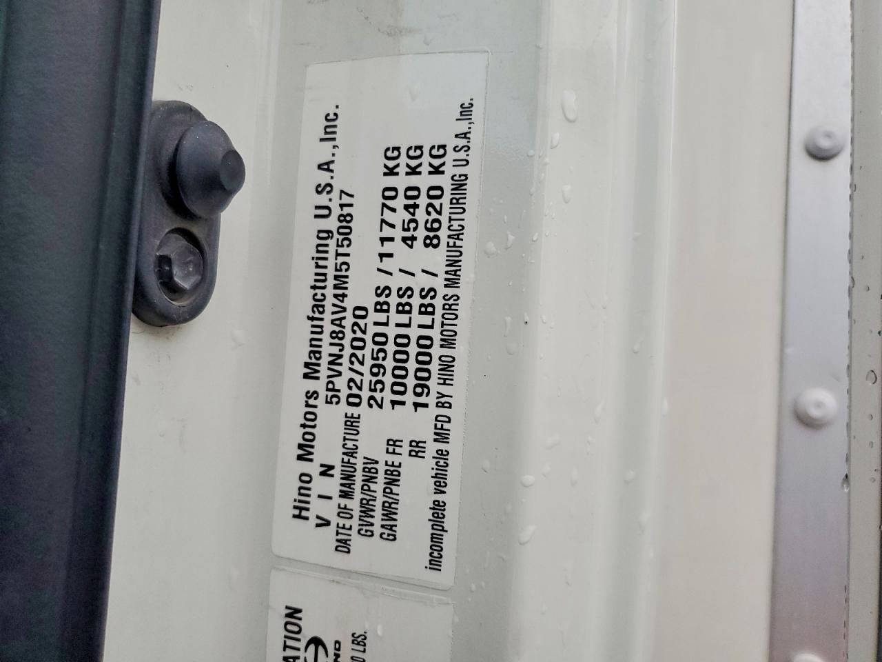 2021 HINO All other VIN 5PVNJ8AV4M5T50817 photo 12