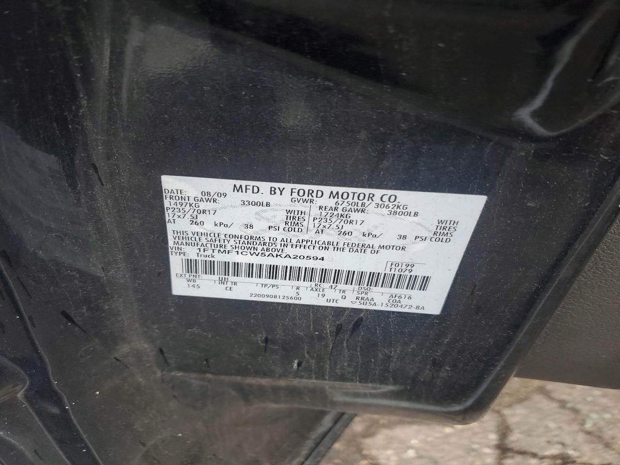 2010 Ford F150 VIN 1FTMF1CW5AKA20594 photo 12