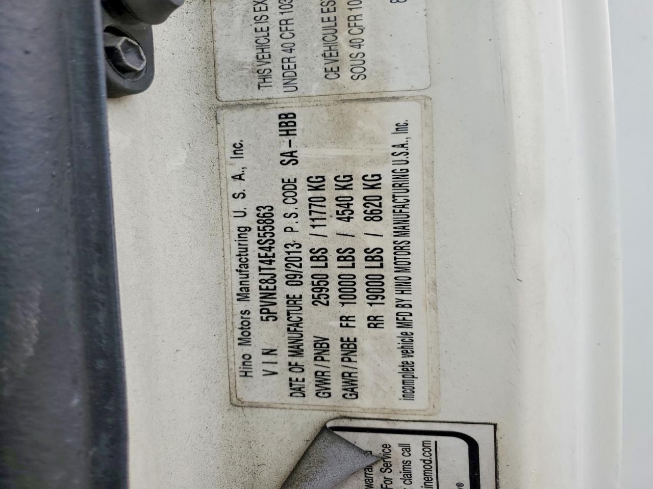 2014 HINO All other VIN 5PVNE8JT4E4S55863 photo 12