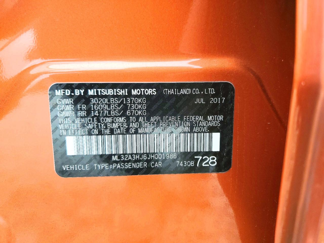 2018 Mitsubishi Mirage VIN ML32A3HJ6JH001986 photo 12