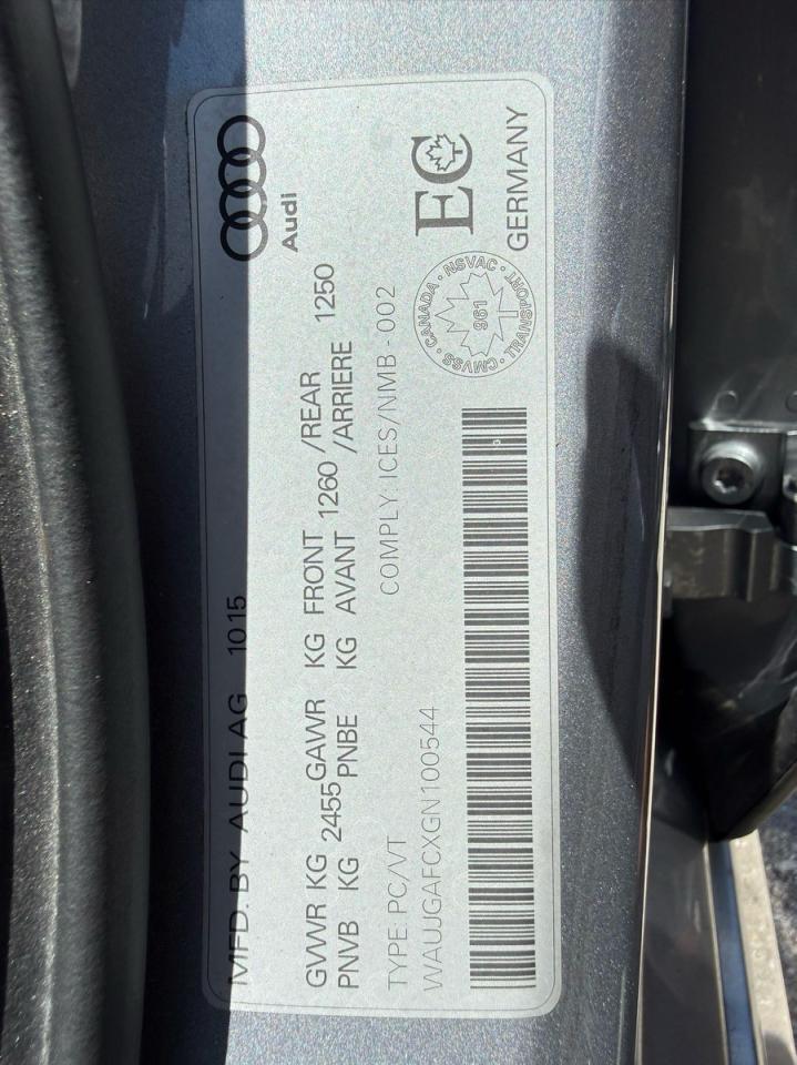 2016 Audi A6 VIN WAUJGAFCXGN100544 photo 10
