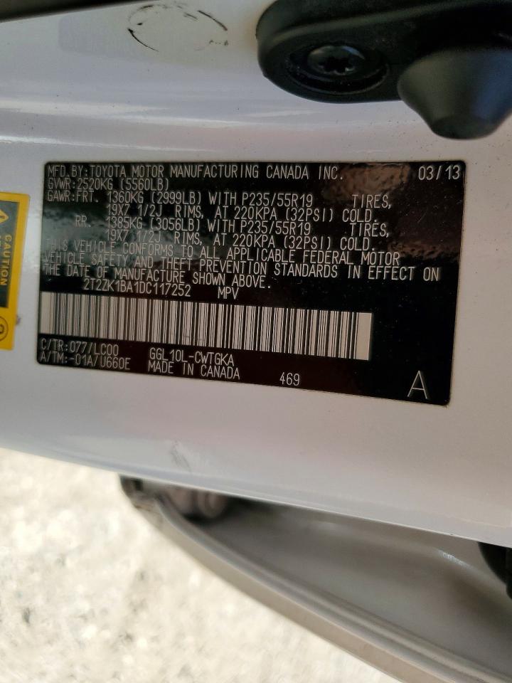 2013 Lexus Rx350 VIN 2T2ZK1BA1DC117252 photo 12