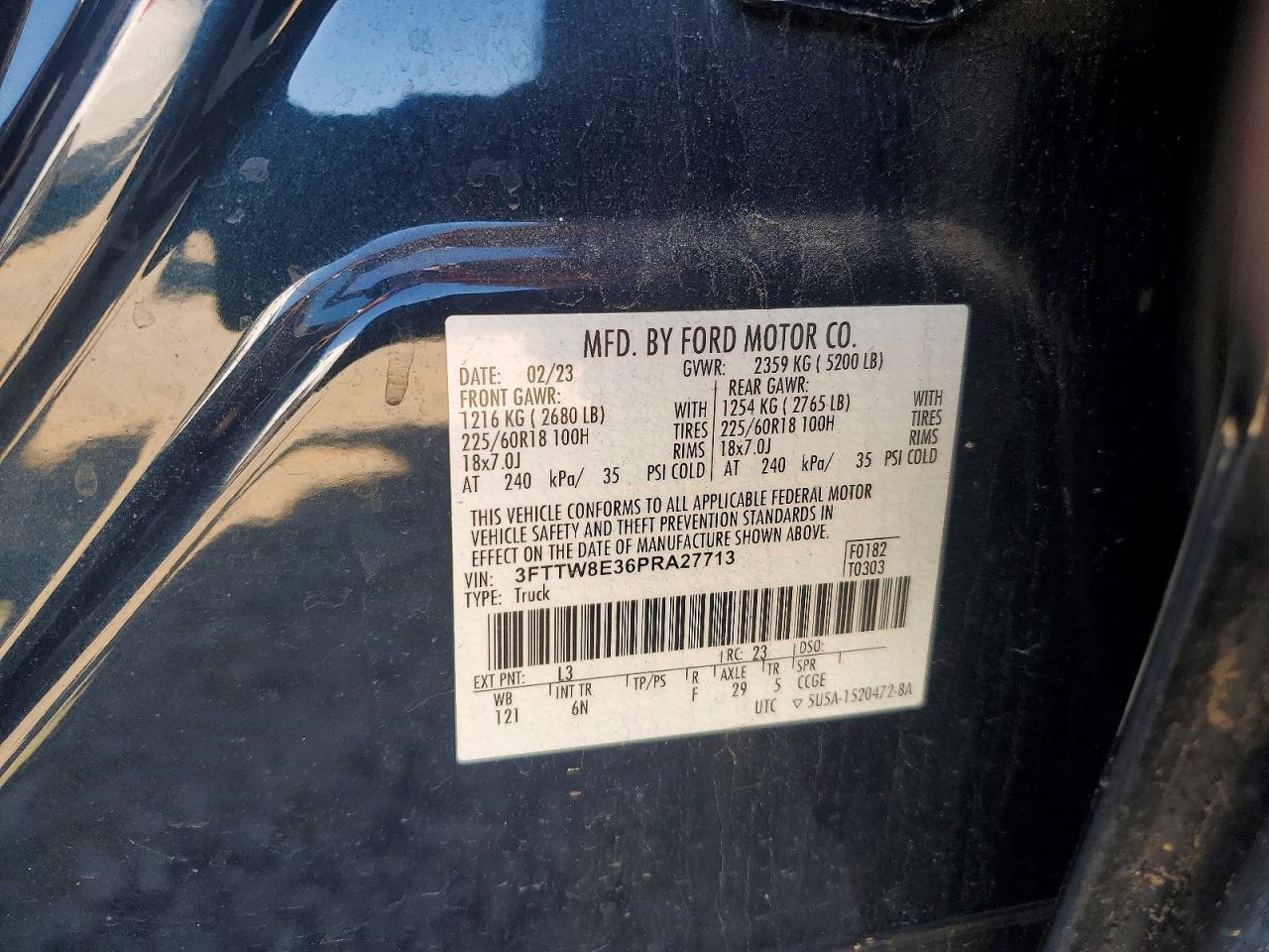 2023 Ford Maverick VIN 3FTTW8E36PRA27713 photo 12
