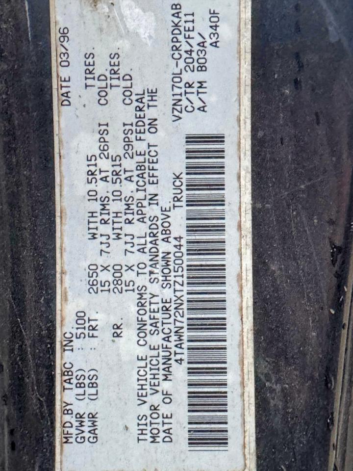 1996 Toyota Tacoma VIN 4TAWN72NXTZ150044 photo 10