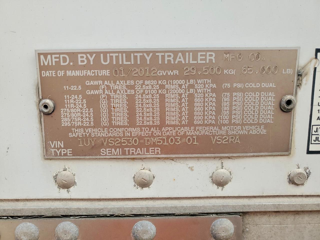 2013 UTILITY Reefer tra VIN 1UYVS2530DM510301 photo 10