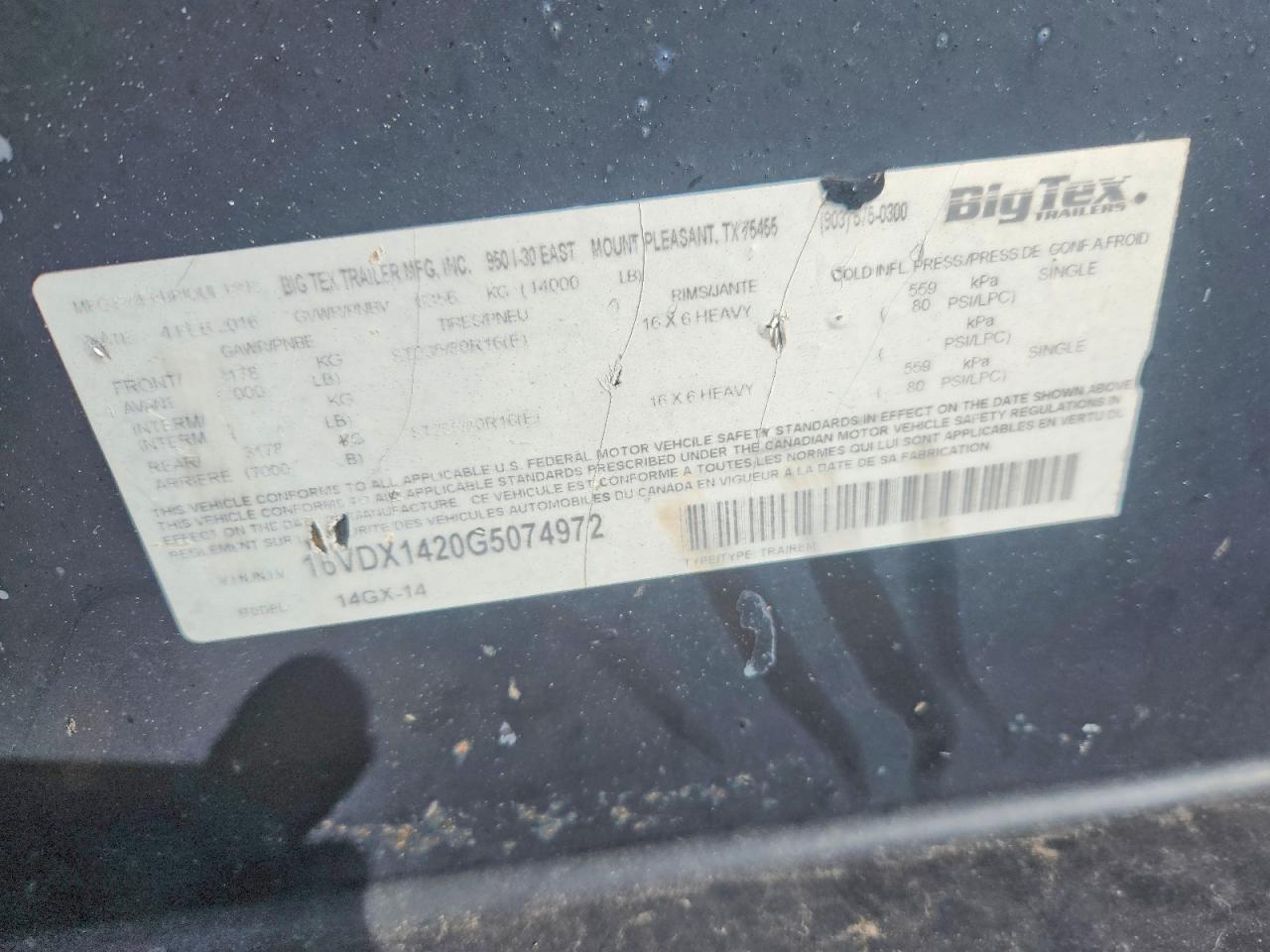 2016 BIG All models VIN 16VDX1420G5074972 photo 10