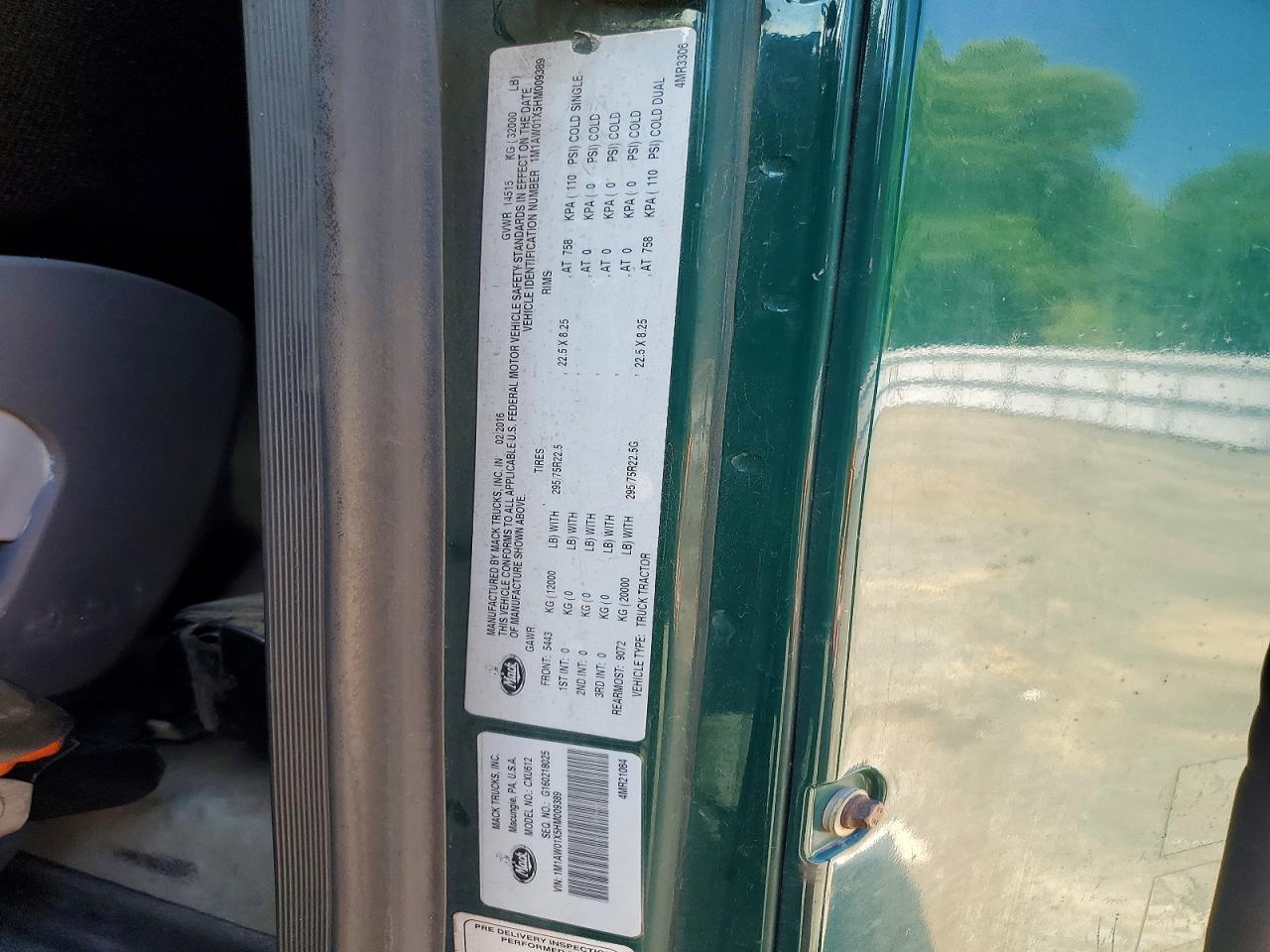 2017 MACK All other VIN 1M1AW01X5HM009389 photo 10