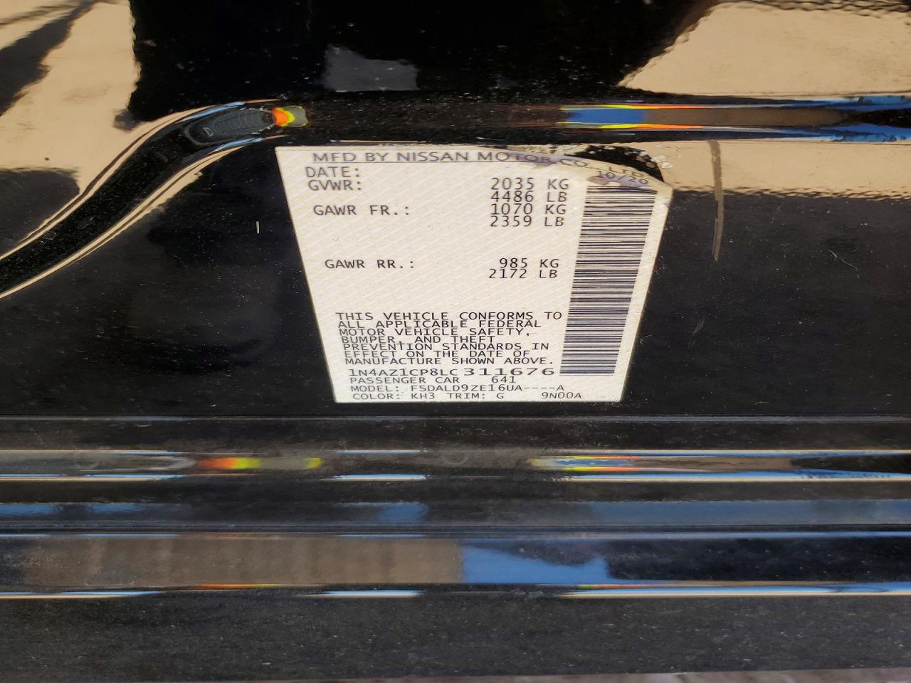 2020 Nissan Leaf VIN 1N4AZ1CP8LC311676 photo 12