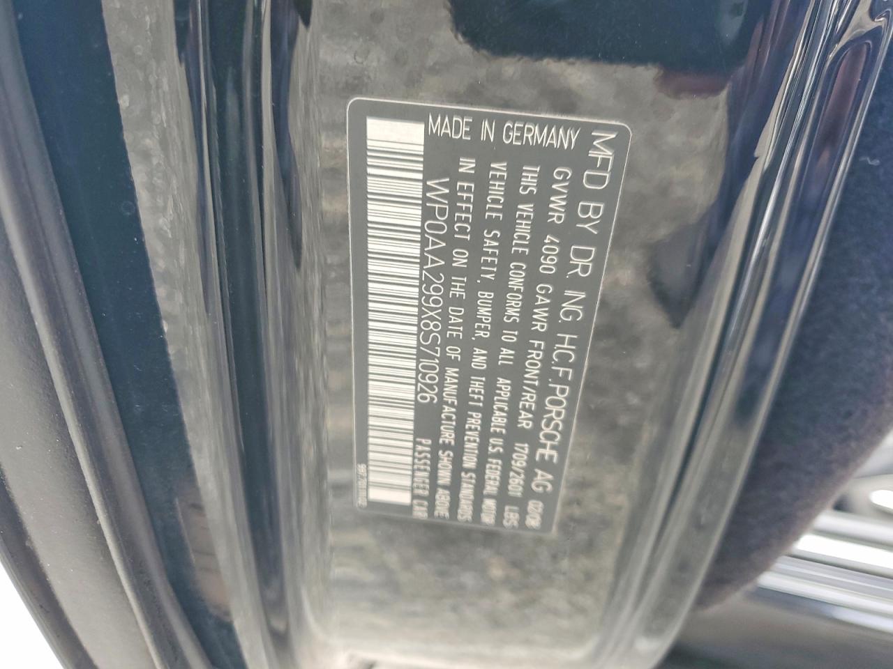 2008 Porsche 911 VIN WP0AA299X8S710926 photo 12