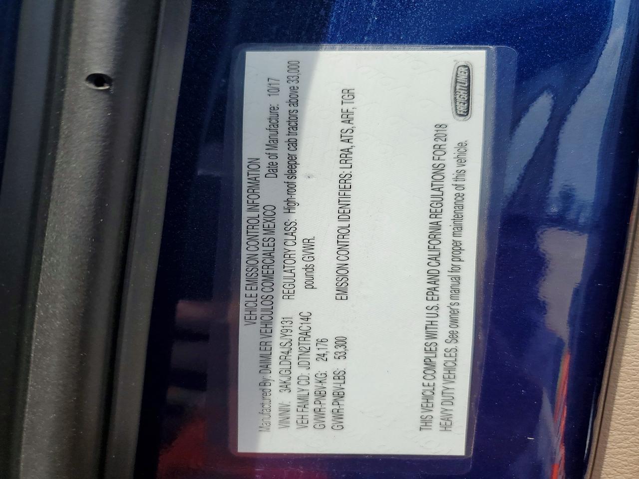 2018 FREIGHTLINER All other VIN 3AKJGLDR4JSJY9131 photo 10