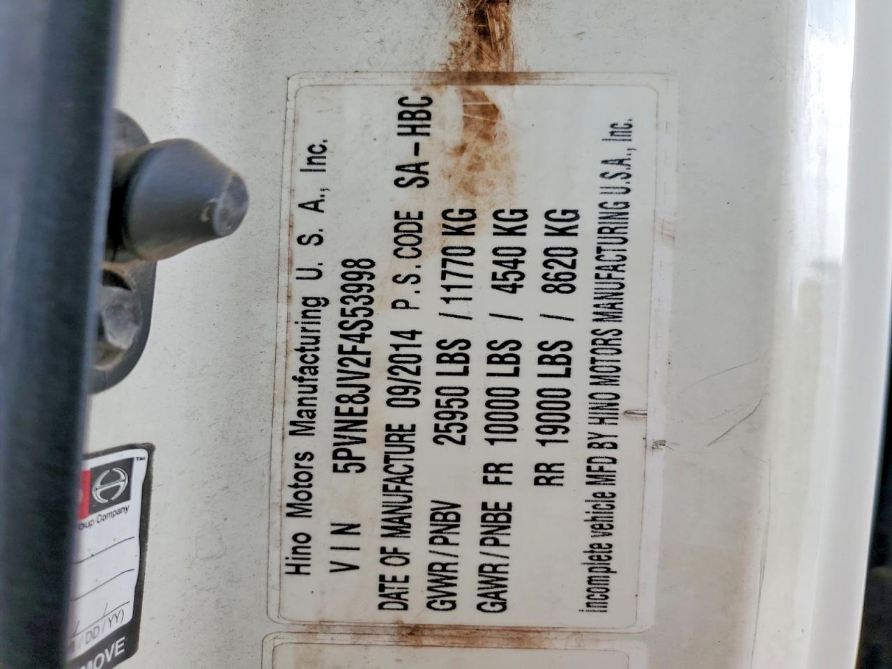 2015 HINO All other VIN 5PVNE8JV2F4S53998 photo 10
