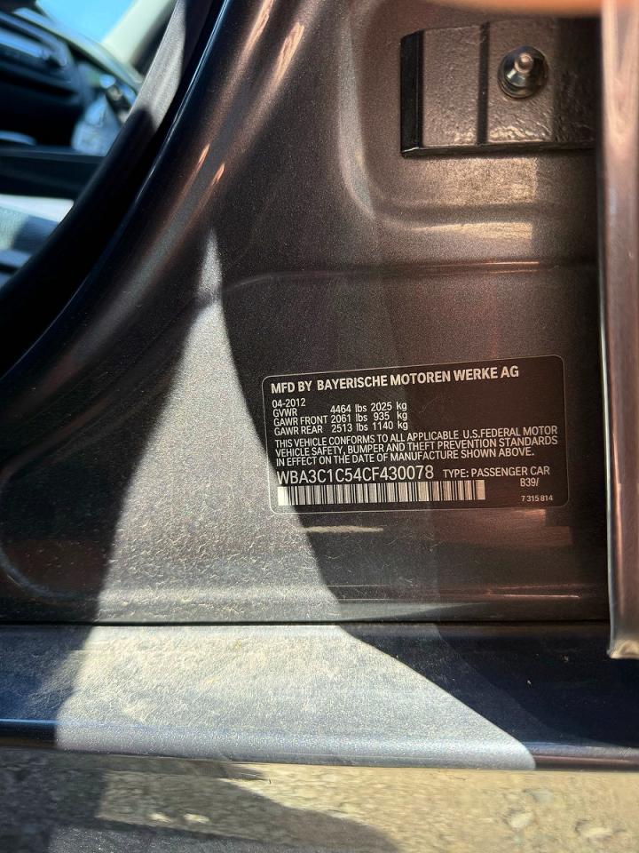 2012 BMW 3 series VIN WBA3C1C54CF430078 photo 10