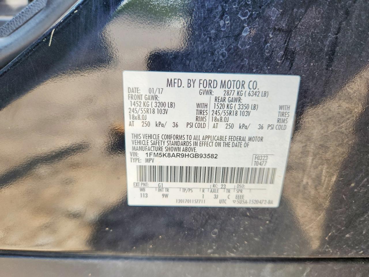 2017 Ford Explorer VIN 1FM5K8AR9HGB93582 photo 12