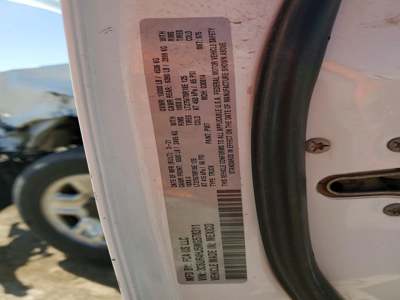2021 Ram 2500 VIN 3C6UR4HJ5MG578311 photo 12