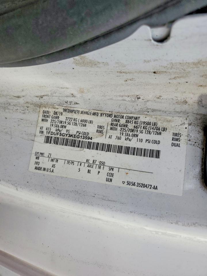 2019 Ford F550 VIN 1FDUF5GY3KEG13594 photo 12