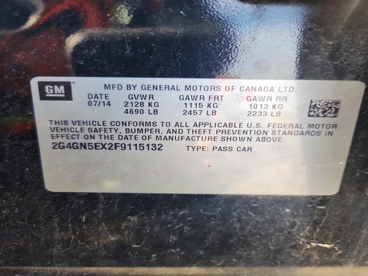 2015 Buick Regal VIN 2G4GN5EX2F9115132 photo 12