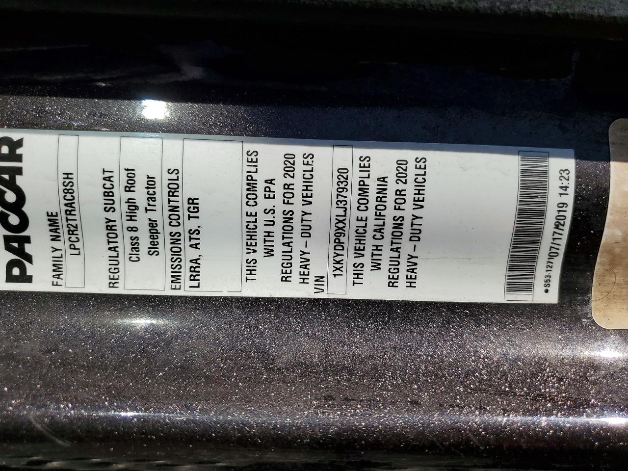 2020 KENWORTH All other VIN 1XKYDP9XXLJ379320 photo 10