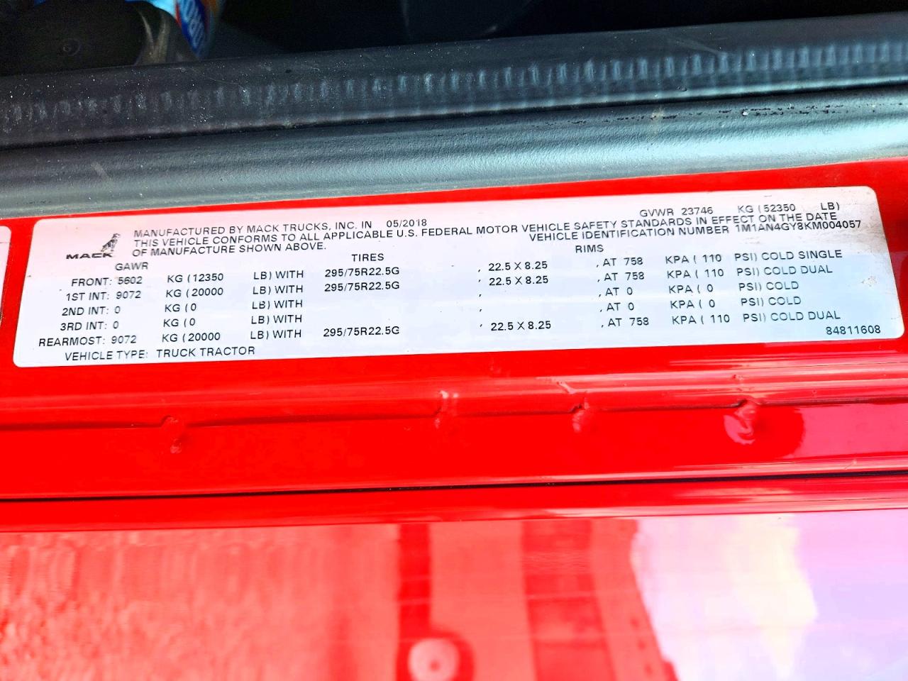 2019 MACK All other VIN 1M1AN4GY8KM004057 photo 10