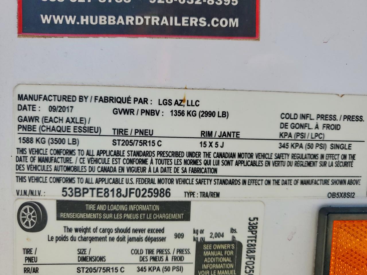 2018 LGS Unknown VIN 53BPTE818JF025986 photo 10
