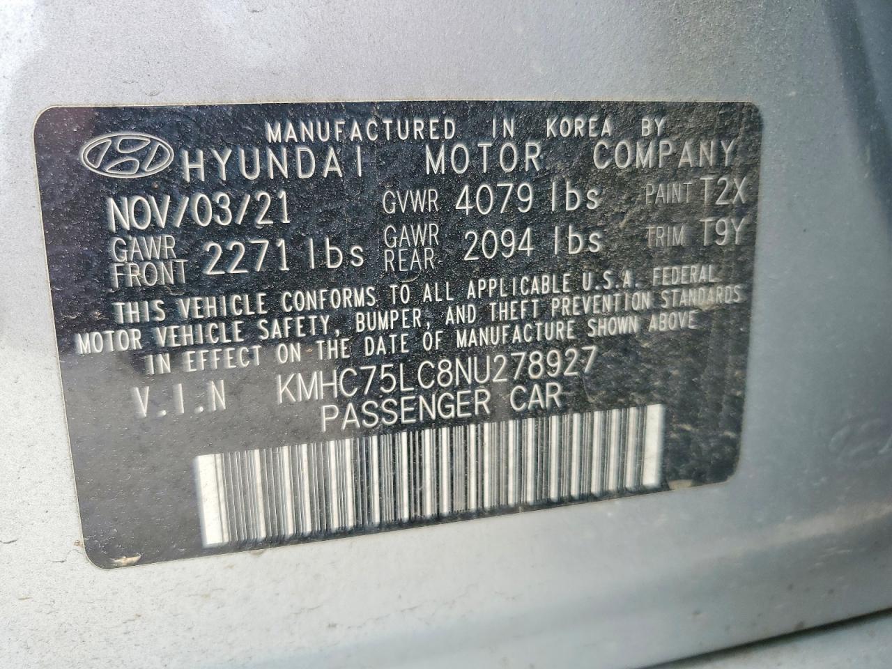 2022 Hyundai Ioniq VIN KMHC75LC8NU278927 photo 12