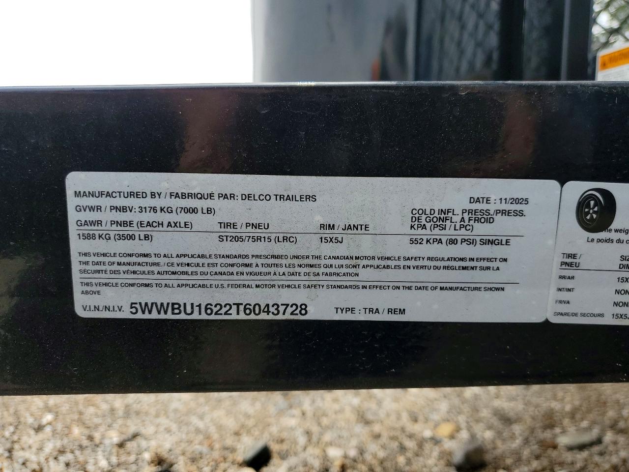 2026 DELCO All models VIN 5WWBU1622T6043728 photo 10