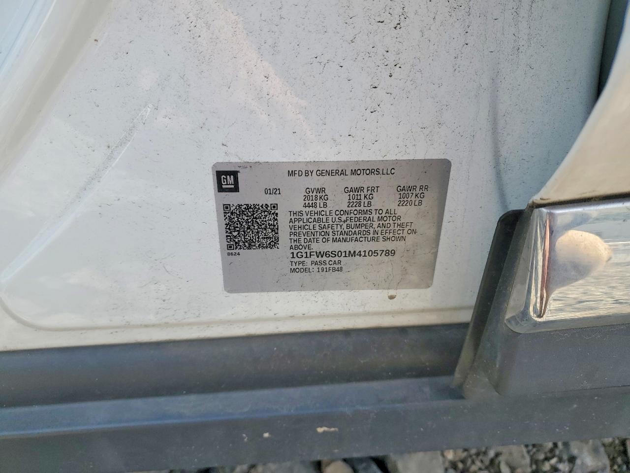 2021 Chevrolet Bolt VIN 1G1FW6S01M4105789 photo 12