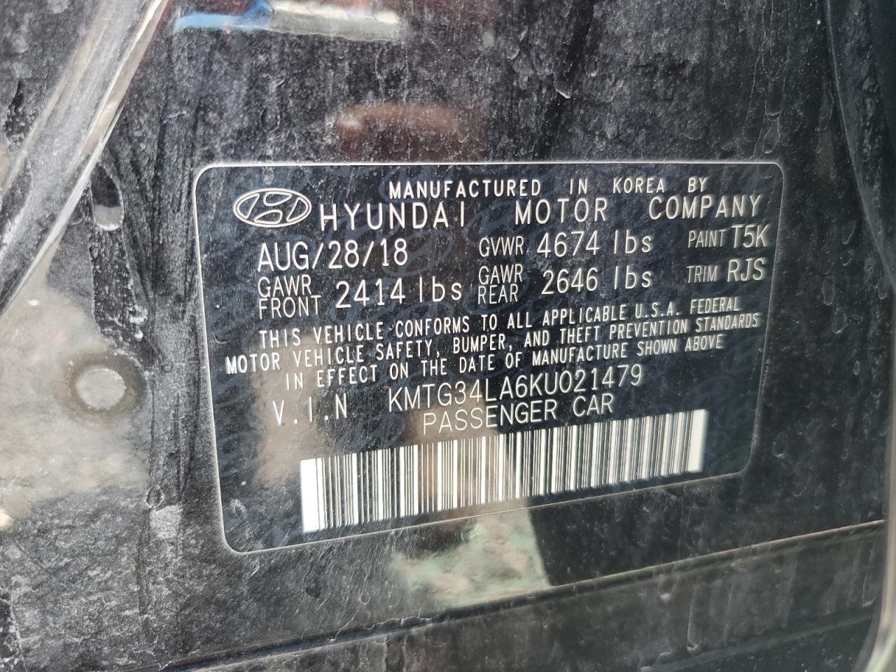 2019 Genesis G70 VIN KMTG34LA6KU021479 photo 12
