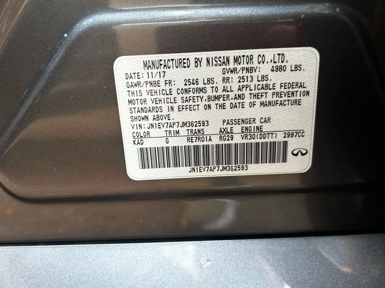 2018 Infiniti Q50 3.0t s VIN JN1EV7AP7JM362593 photo 10