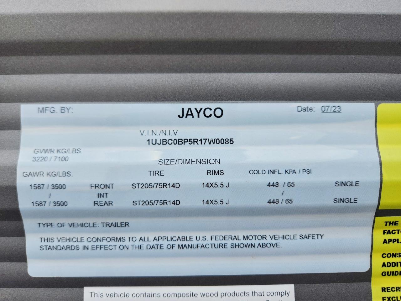 2024 JAYCO All models VIN 1UJBC0BP5R17W0085 photo 10