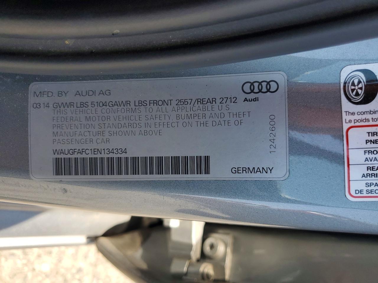 2014 Audi A6 VIN WAUGFAFC1EN134334 photo 12