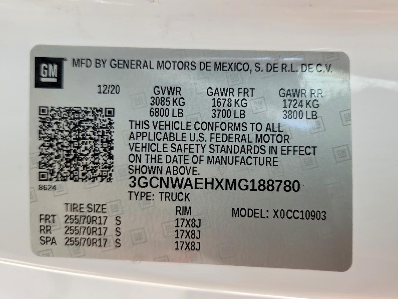 2021 Chevrolet All models VIN 3GCNWAEHXMG188780 photo 12