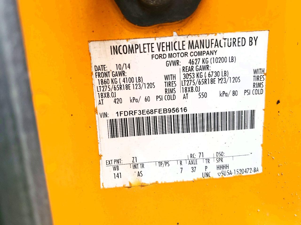2015 Ford F350 VIN 1FDRF3E68FEB95616 photo 12