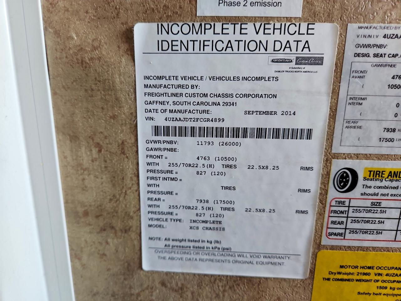 2015 FREIGHTLINER All other VIN 4UZAAJDT2FCGR4899 photo 10