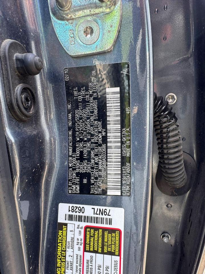 2010 TOYOTA Sequoia VIN 5TDDY5G18AS033686 photo 10