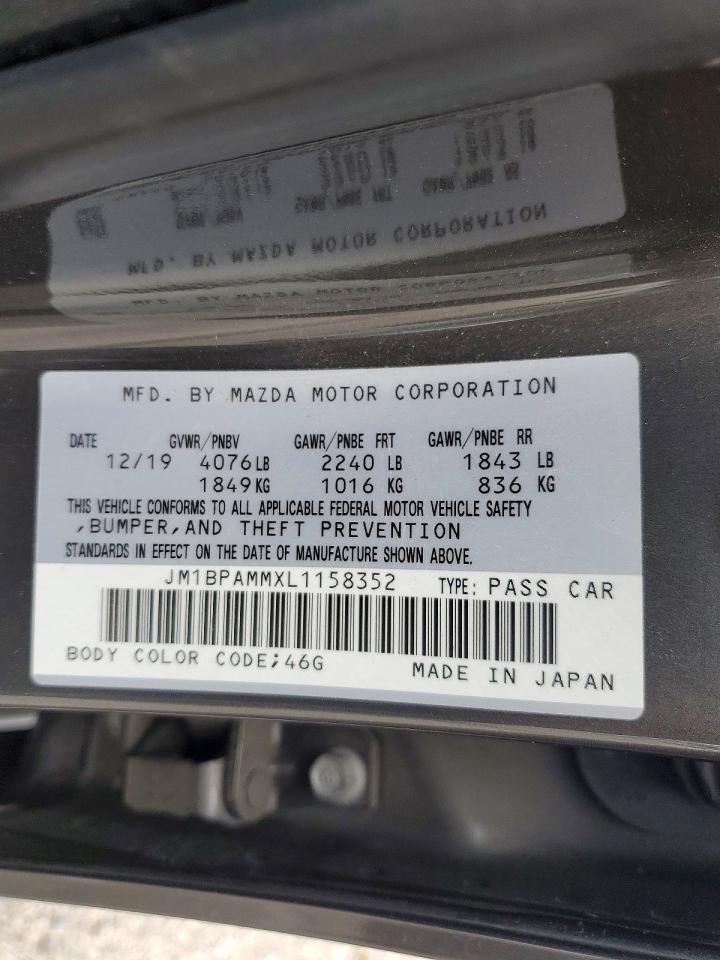 2020 Mazda 3 VIN JM1BPAMMXL1158352 photo 12