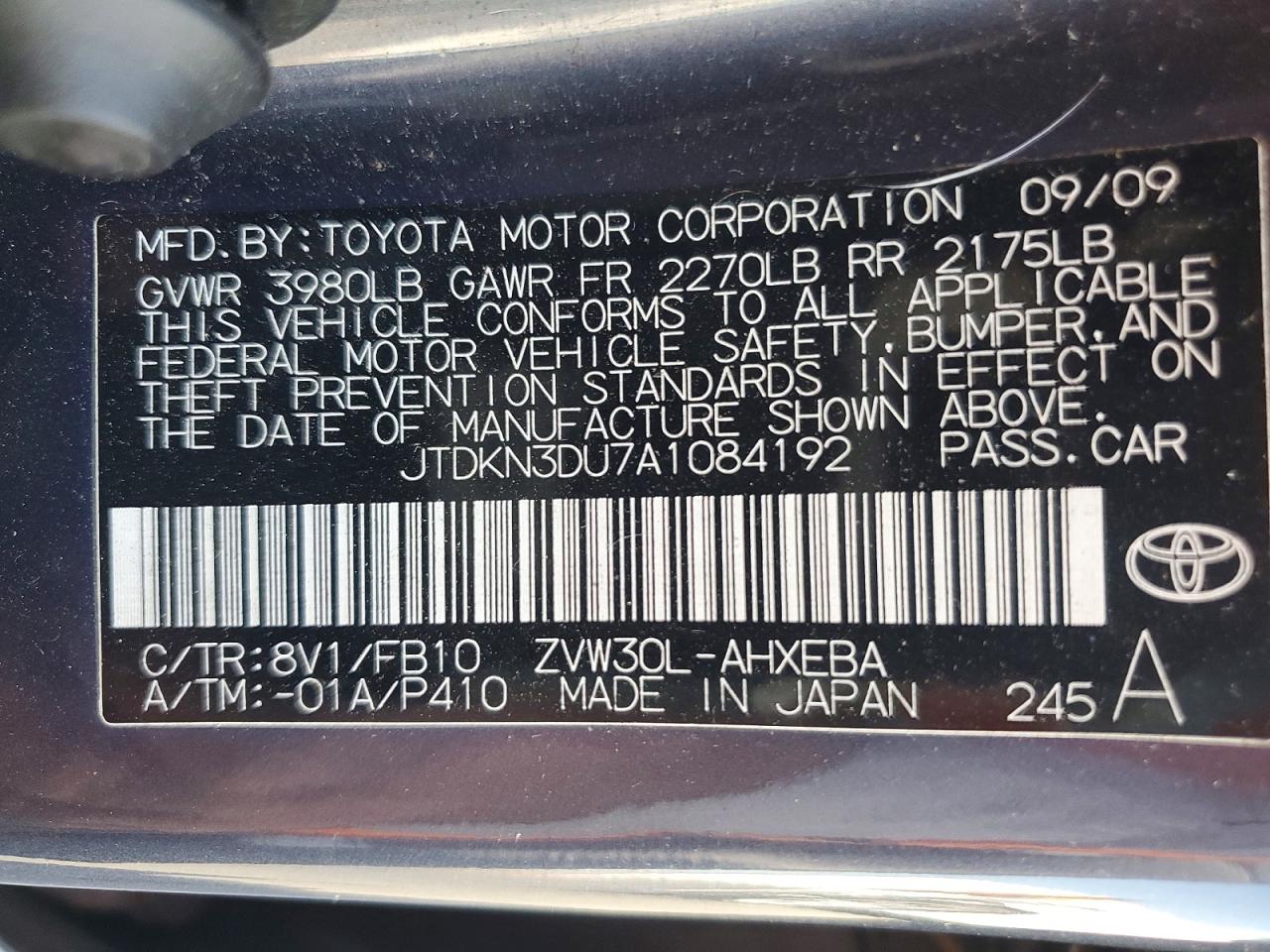 2010 Toyota Prius ii VIN JTDKN3DU7A1084192 photo 12