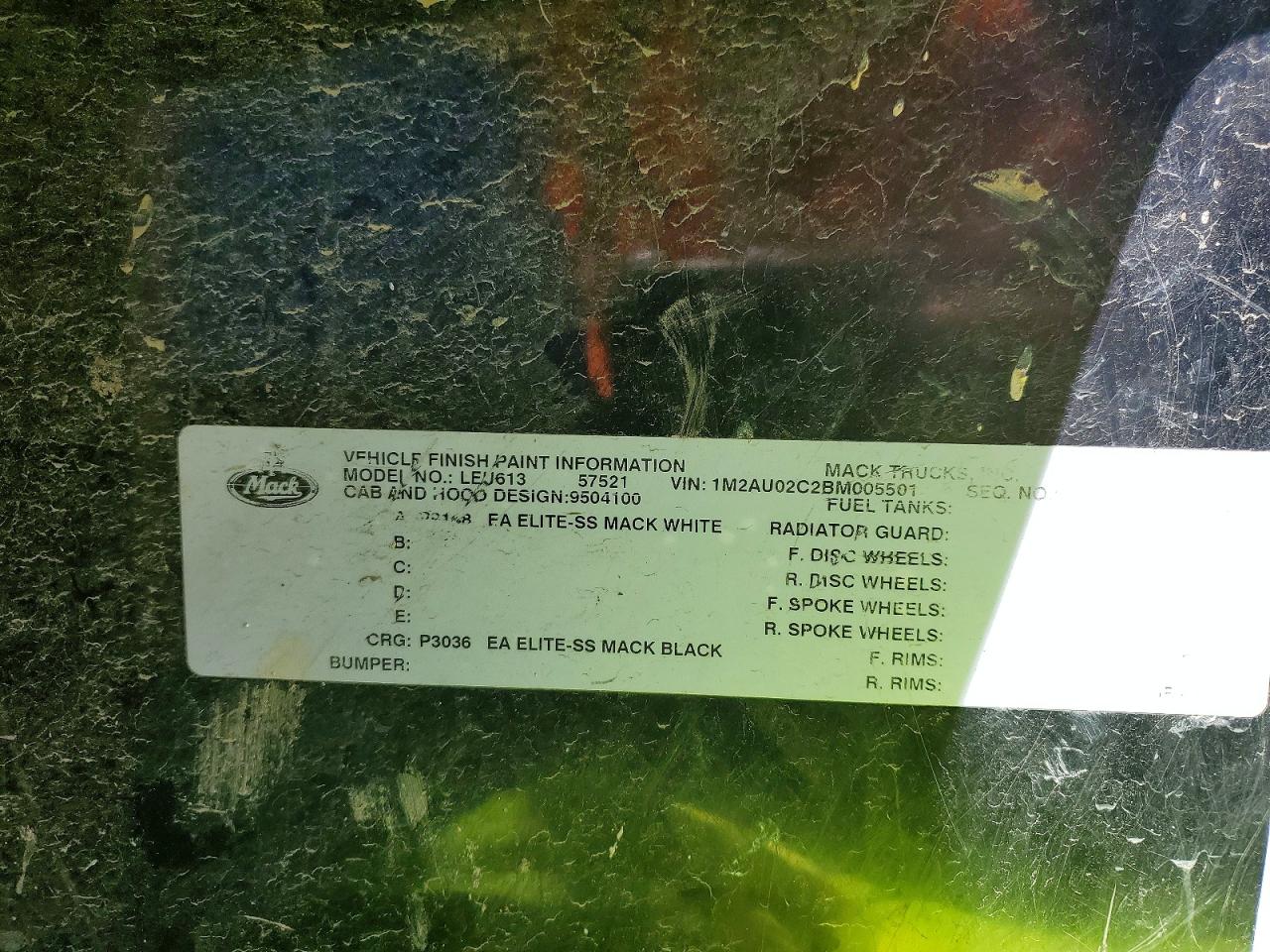 2011 MACK All models VIN 1M2AU02C2BM005501 photo 10