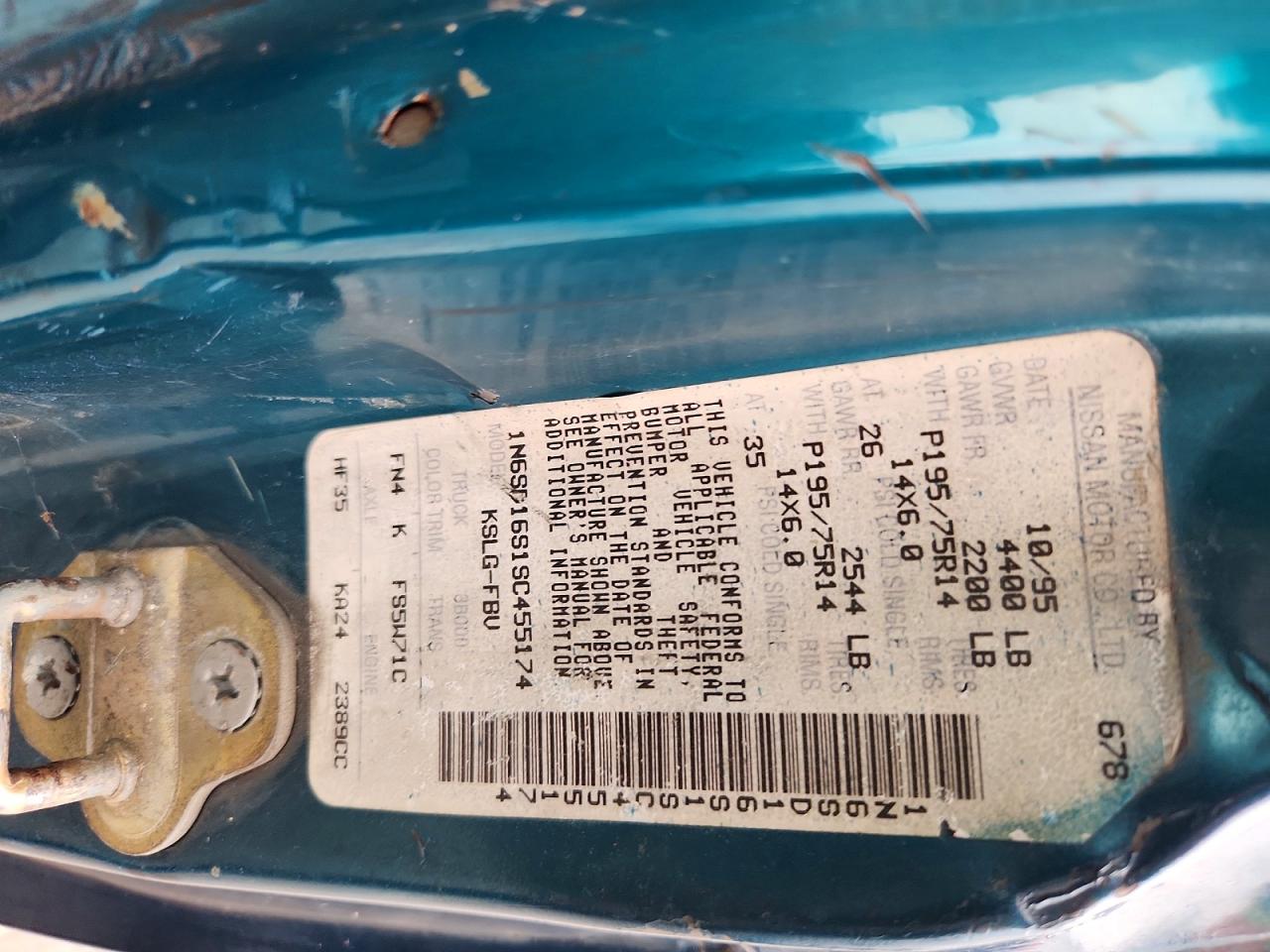 1995 Nissan TITAN VIN 1N6SD16S1SC455174 photo 12