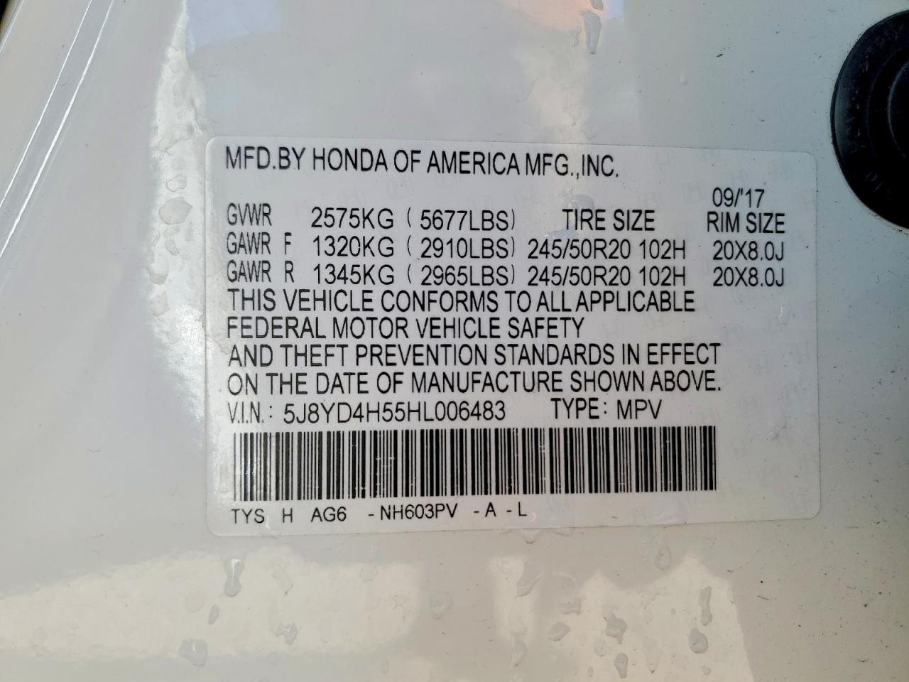 2017 Acura Mdx VIN 5J8YD4H55HL006483 photo 12