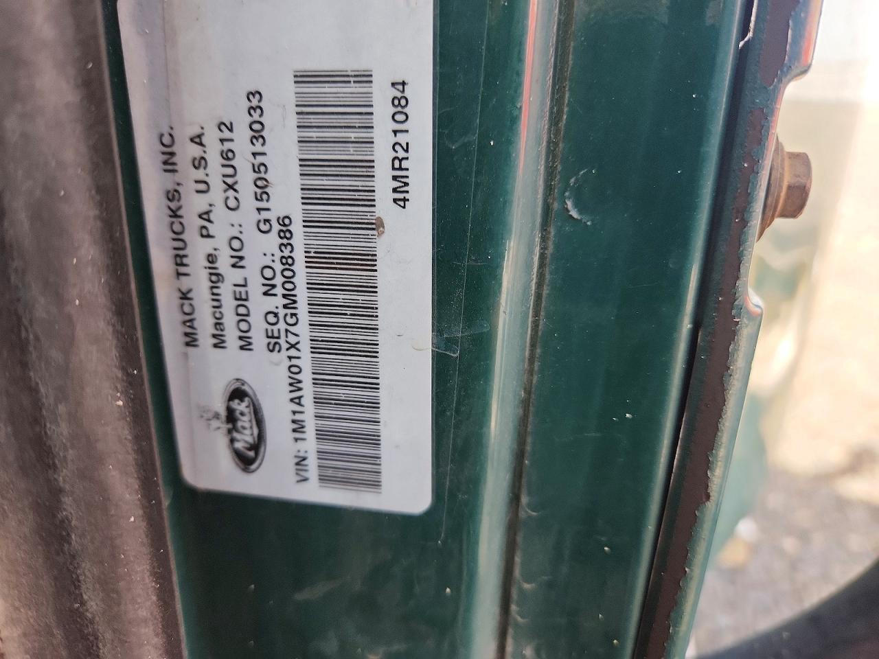 2016 MACK All other VIN 1M1AW01X7GM008386 photo 10