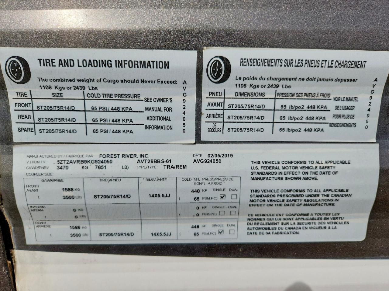 2019 FOREST Avenger VIN 5ZT2AVRB9KG924050 photo 10