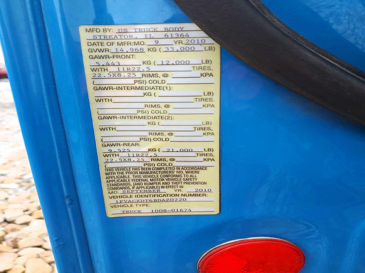 2011 FREIGHTLINER All other VIN 1FVACXDT6BDAZ0220 photo 10