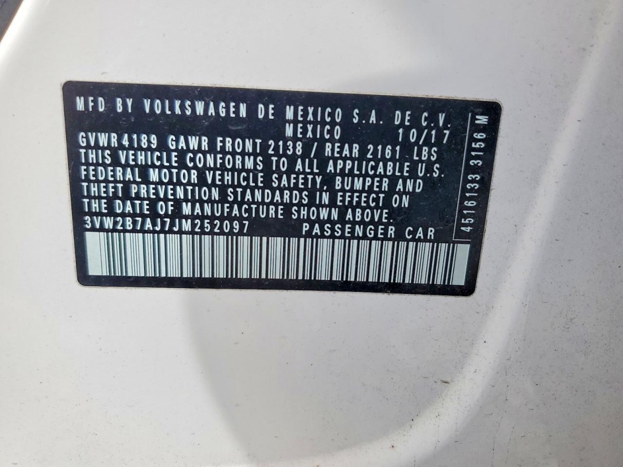 2018 Volkswagen Jetta VIN 3VW2B7AJ7JM252097 photo 12