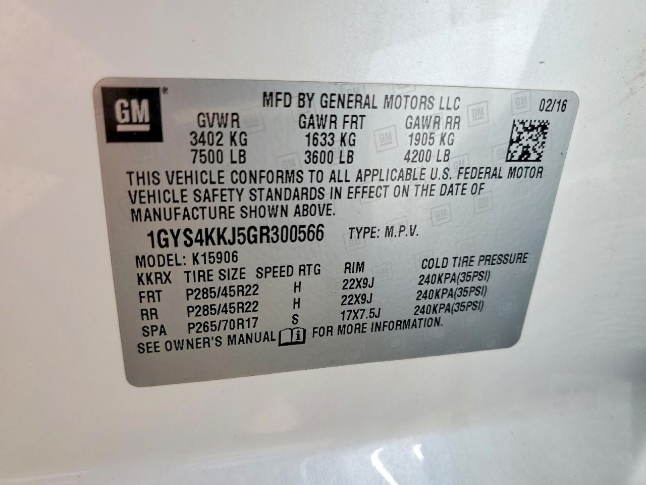 2016 Cadillac Escalade VIN 1GYS4KKJ5GR300566 photo 12