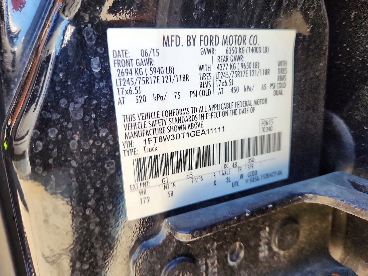 2016 Ford F350 VIN 1FT8W3DT1GEA11111 photo 12