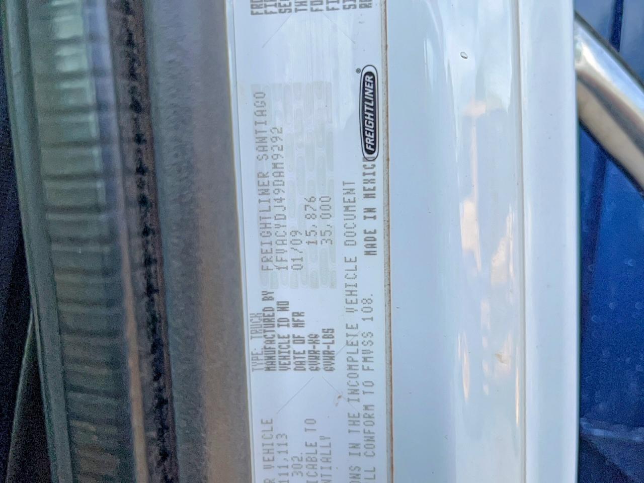 2009 FREIGHTLINER All other VIN 1FVACYDJ49DAM9292 photo 10