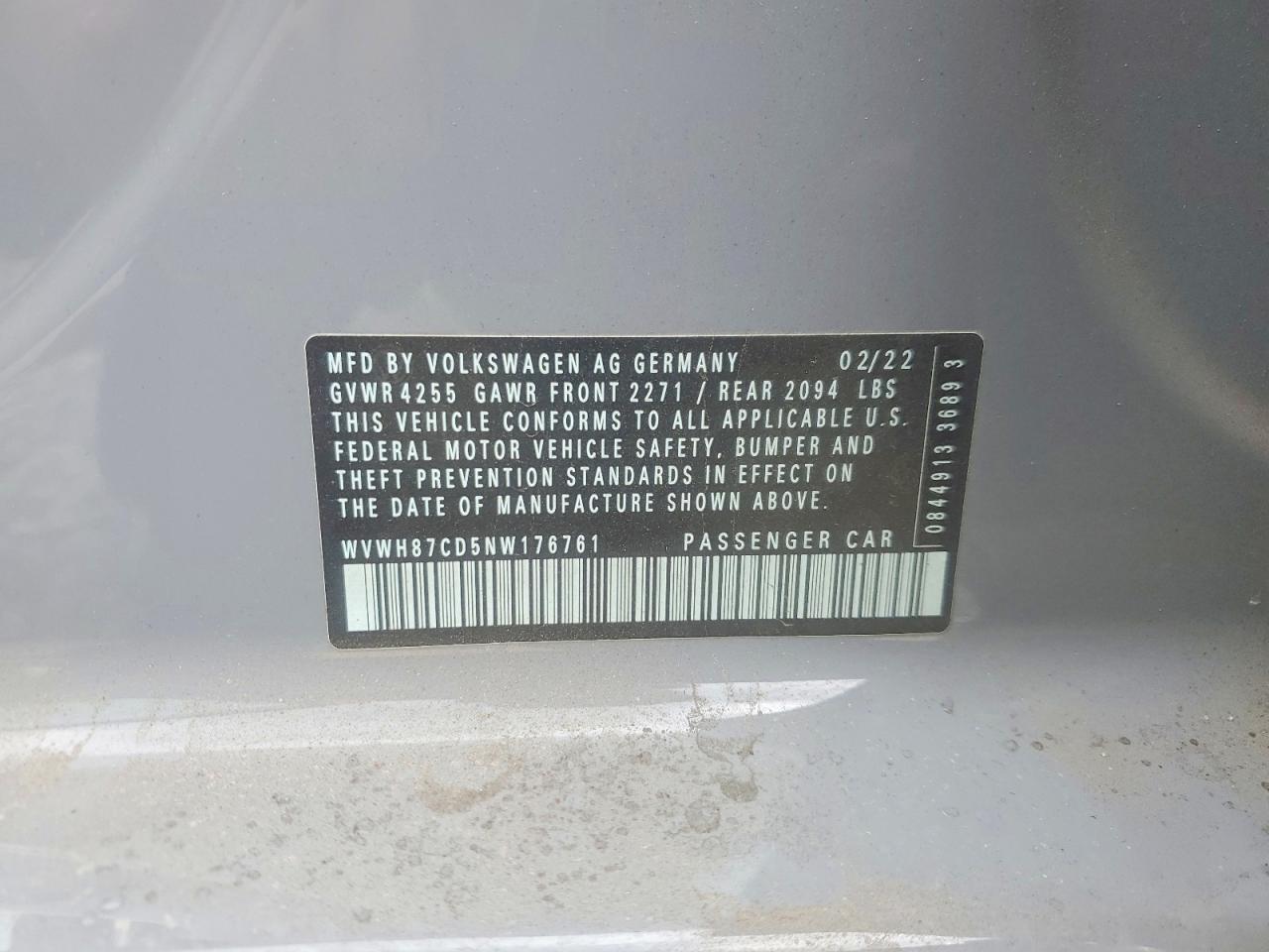 2022 Volkswagen Gti VIN WVWH87CD5NW176761 photo 12