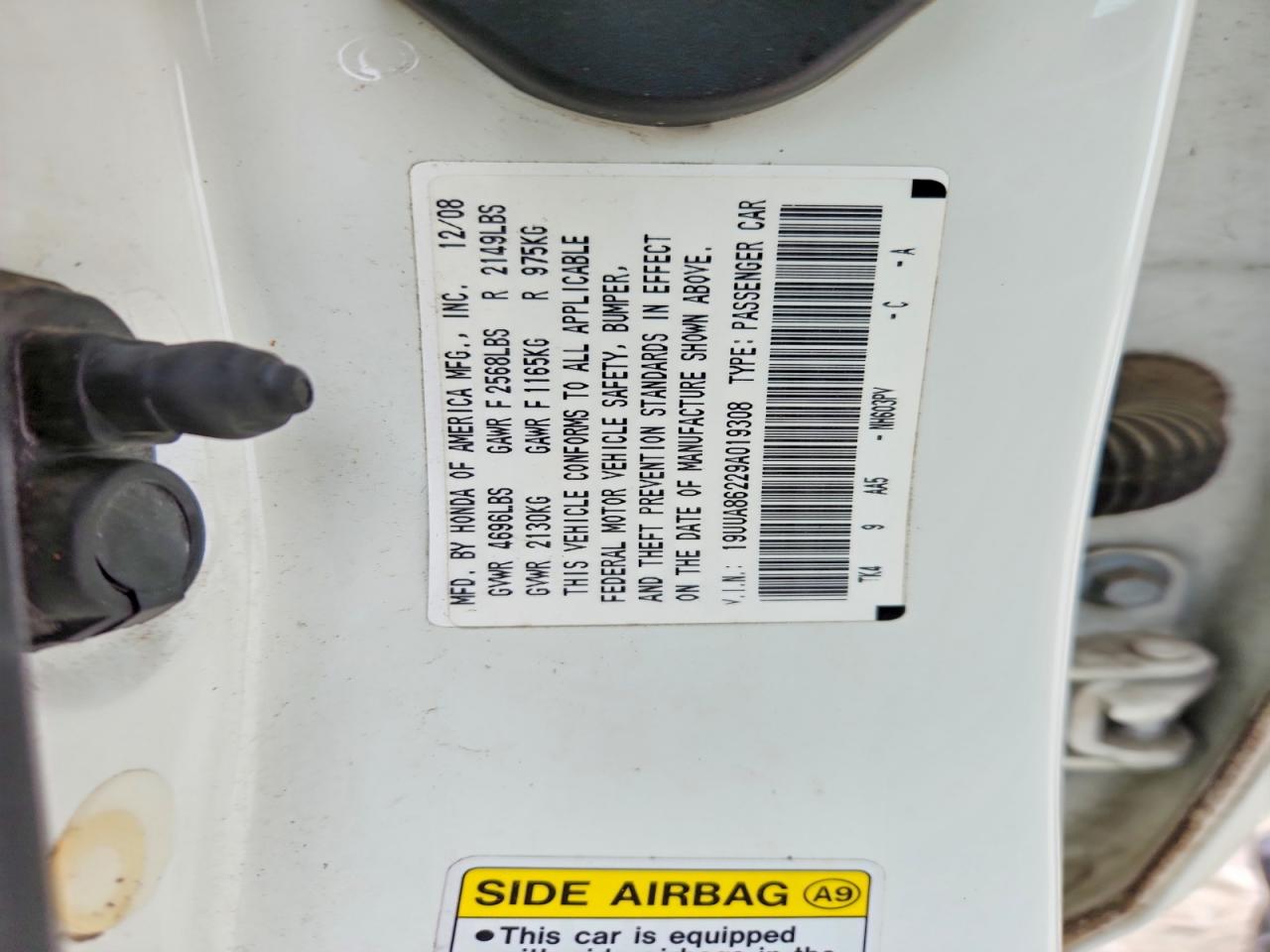 2009 Acura Tl VIN 19UUA86229A019308 photo 12