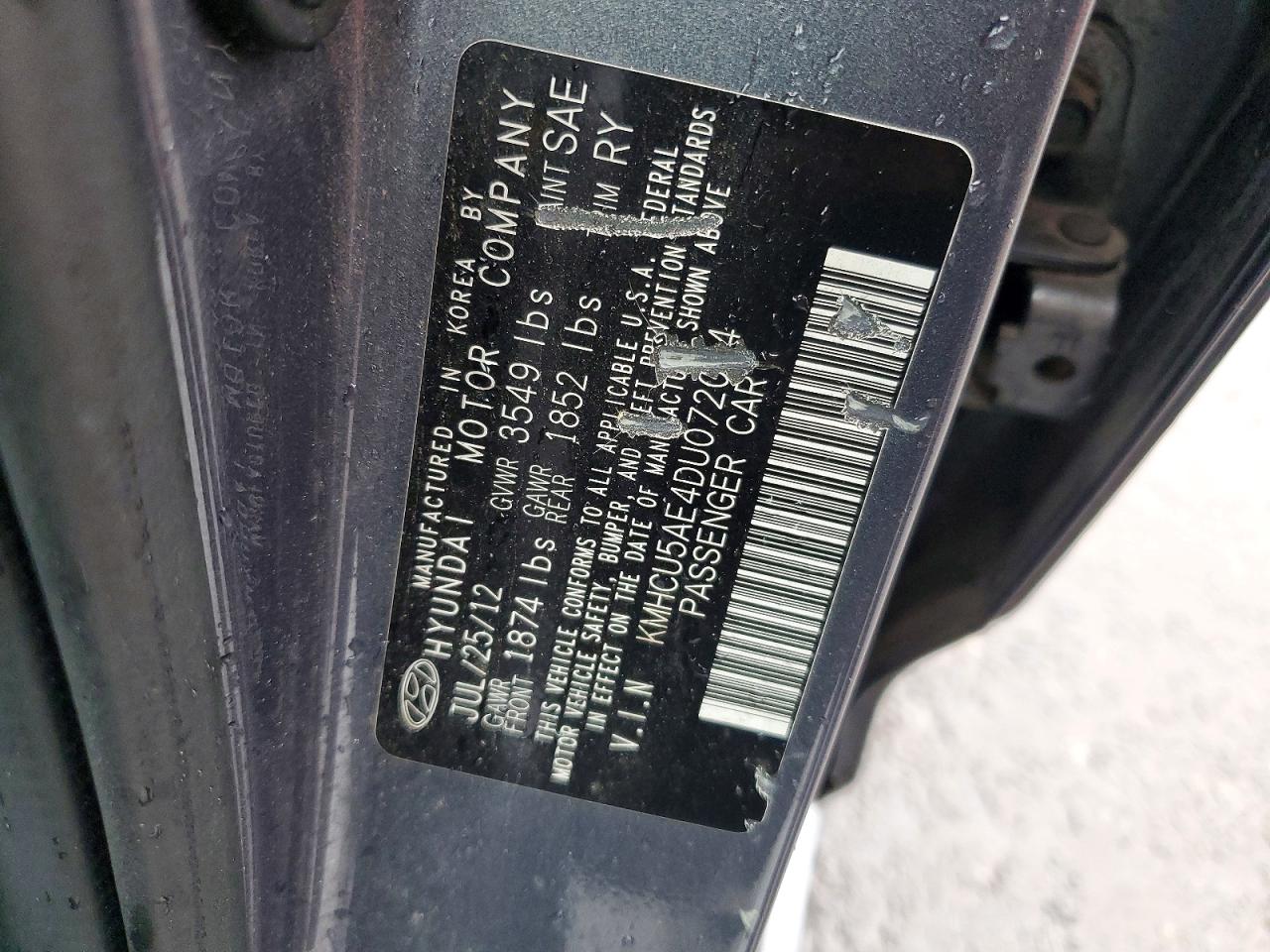 2013 Hyundai Accent VIN KMHCU5AE4DU072094 photo 12