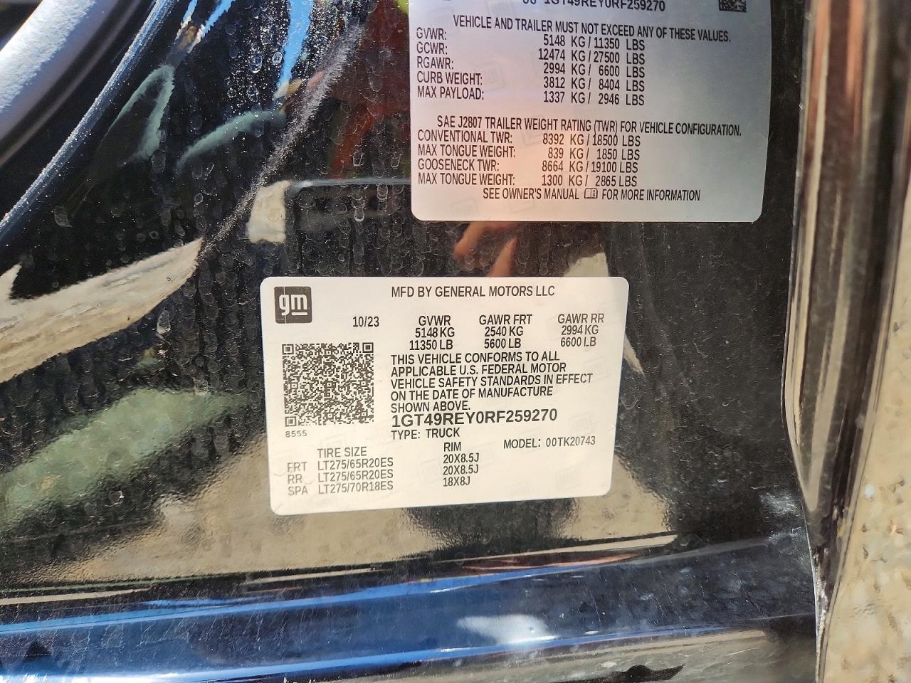 2024 GMC SIERRA VIN 1GT49REY0RF259270 photo 12